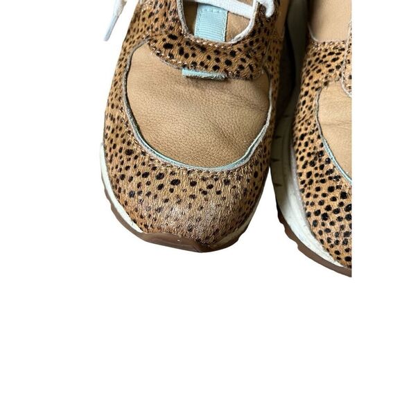 Madewell Kickoff Trainer Sneakers Spot Dot Calf Hair and Nubuck size 9.5 Tan Blu - Picture 8 of 10